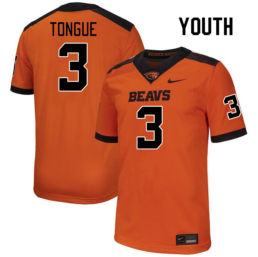 Youth #3 Makiya Tongue Oregon State Beavers College Football Jerseys Stitched-Orange